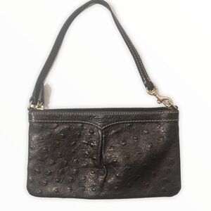 Dooney & Bourke black ostrich embossed mini bag
